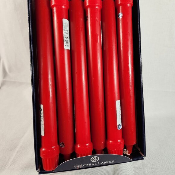Colonial Candle, Christmas Red 10" Classic Candles, Unscented, Box of 12 NEW - Picture 2 of 7